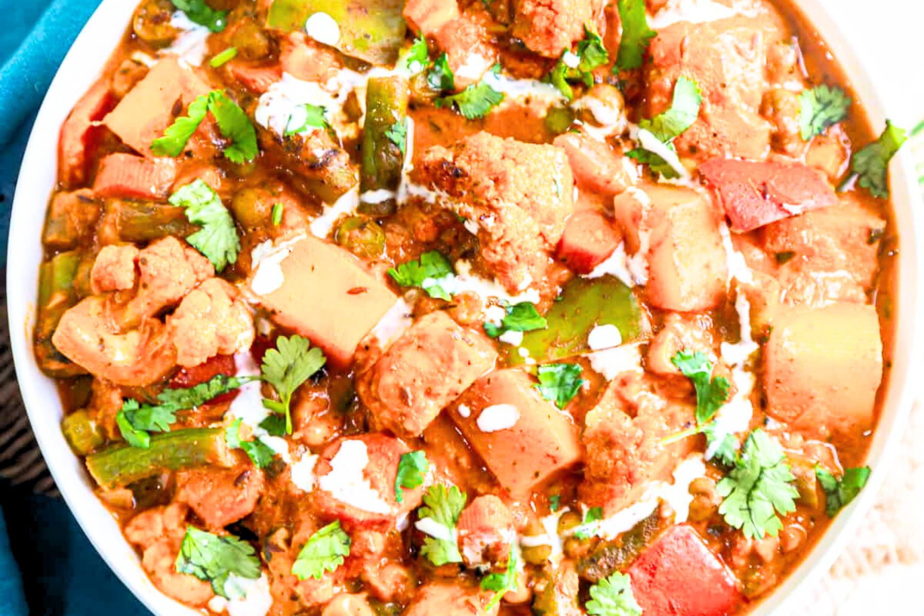 Mix Vegetable Sabji with No Onion No Garlic Gravy Base