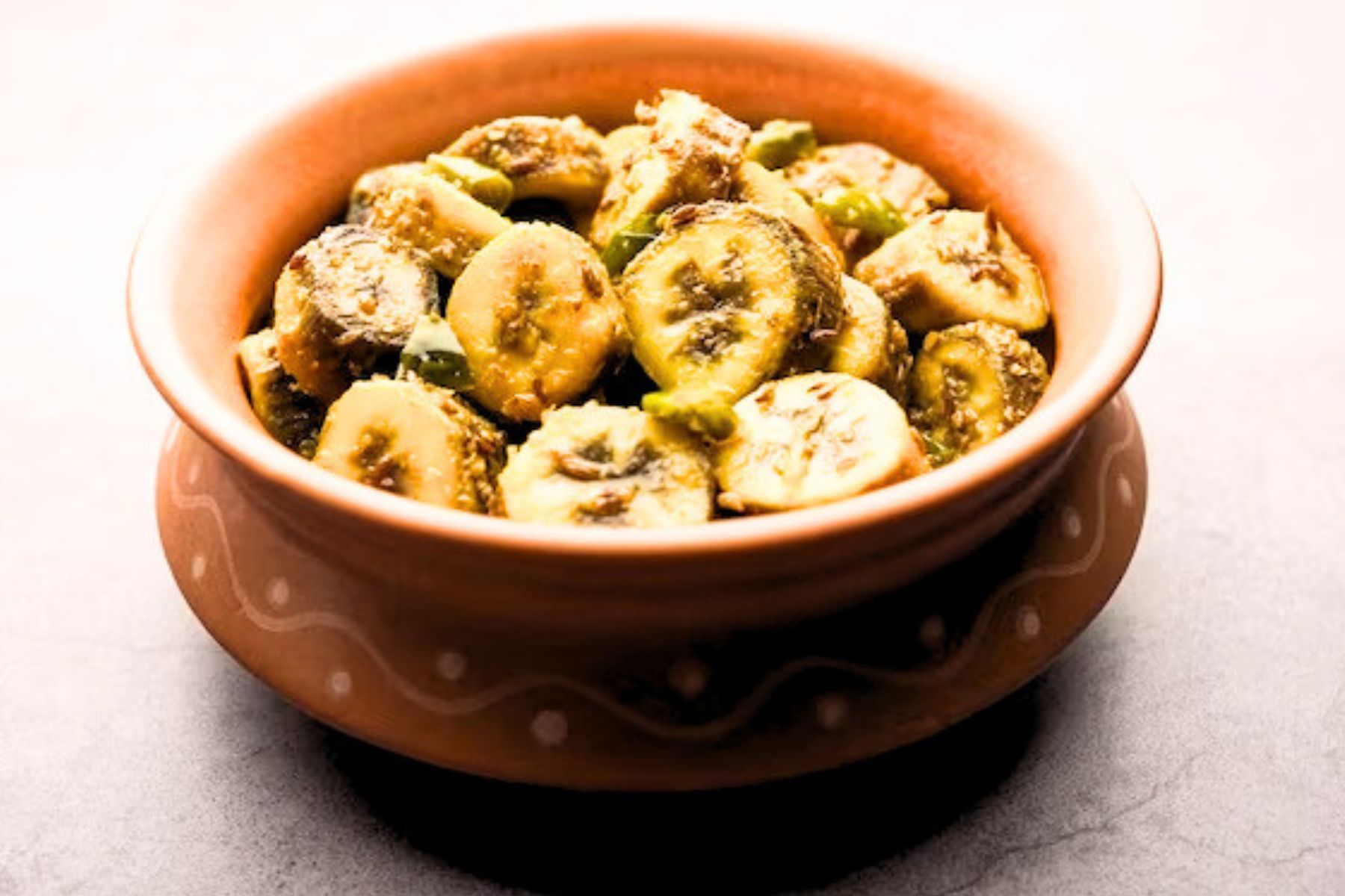 Raw Banana Sabji with No Onion No Garlic Gravy Base