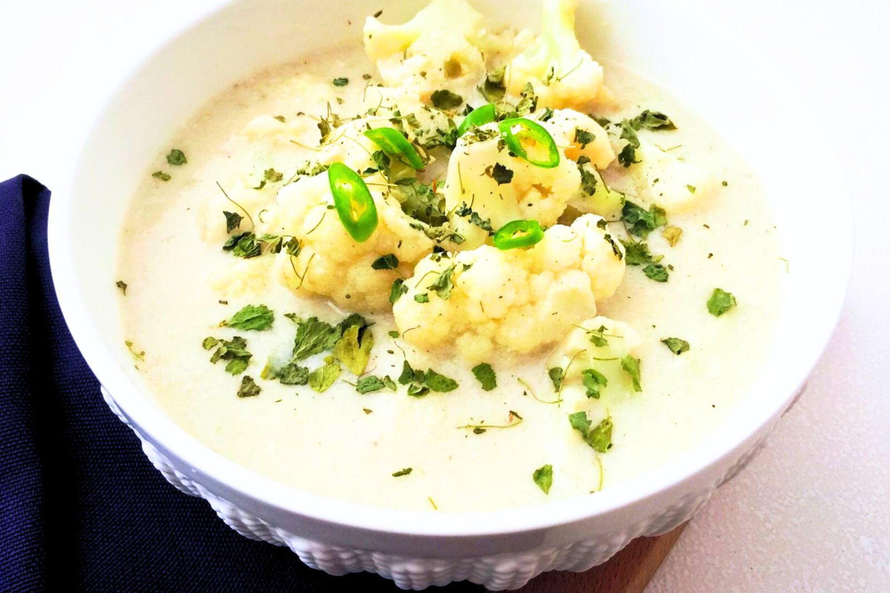 Cauliflower Curry with White Gravy Base